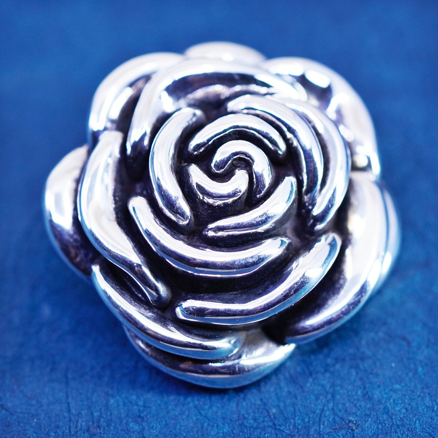 Vintage Sterling silver handmade pendant, 925 rose flower