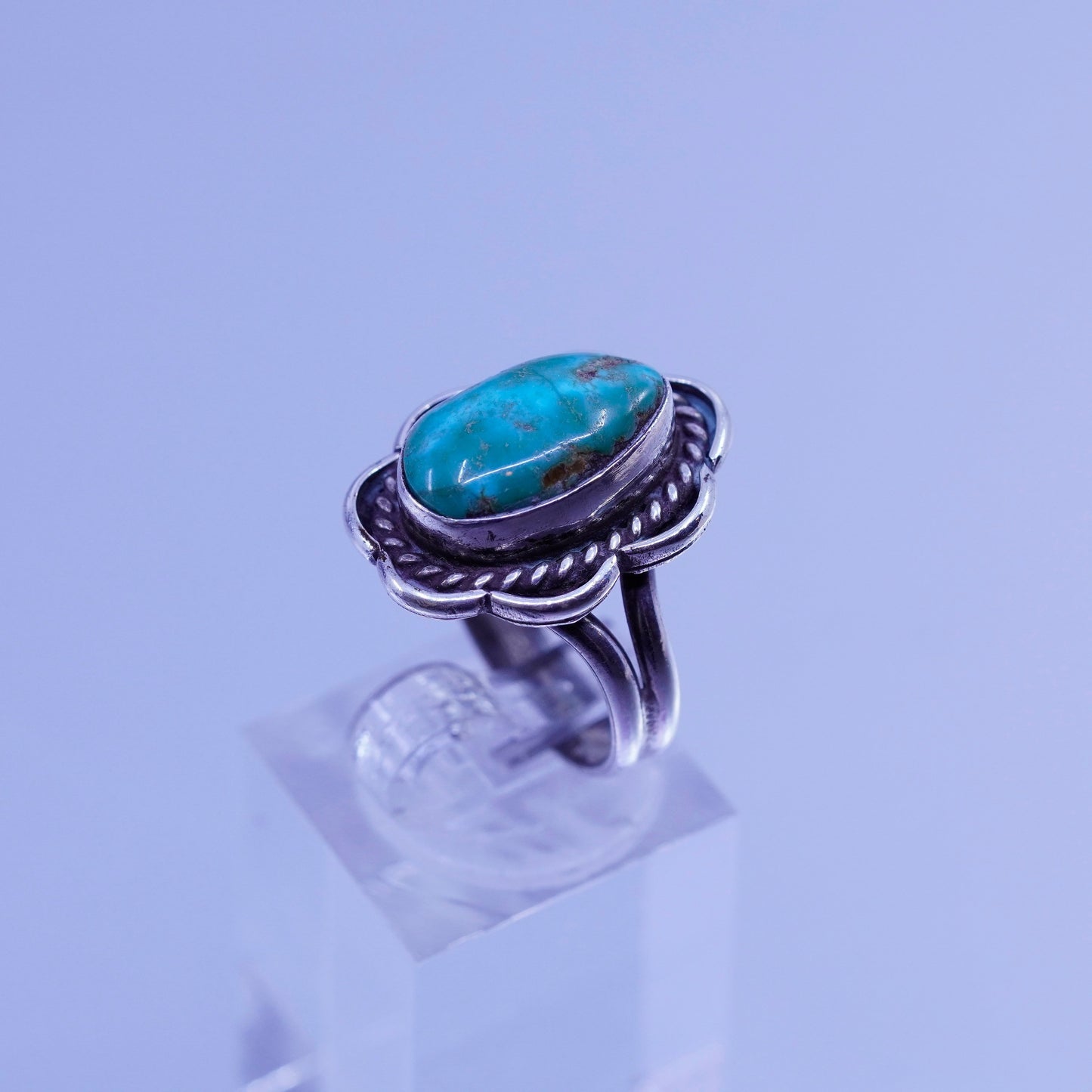 Size 6.25, Native American navajo Sterling 925 silver handmade ring turquoise