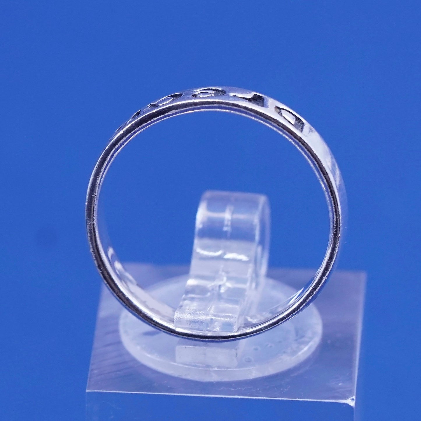 sz 7, vtg Sterling silver handmade ring, 925 inspirational band embossed “dream