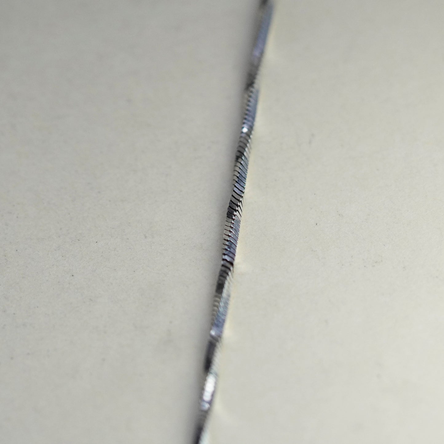 18”, Vintage sterling silver twisted square snake chain, Italy 925 necklace