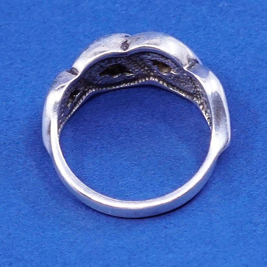 Size 7.25, vtg two tone 12K leaves w/ Sterling 925 silver handmade ring
