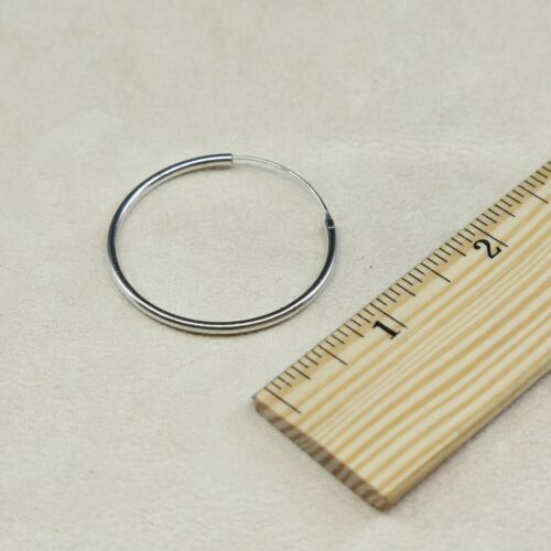 1.5", Vintage Sterling Silver Handmade Earrings, Fine 925 Silver Huge Hoops