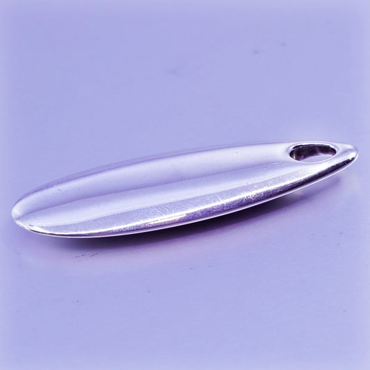 Vintage sterling 925 silver handmade modern marquise shaped pendant