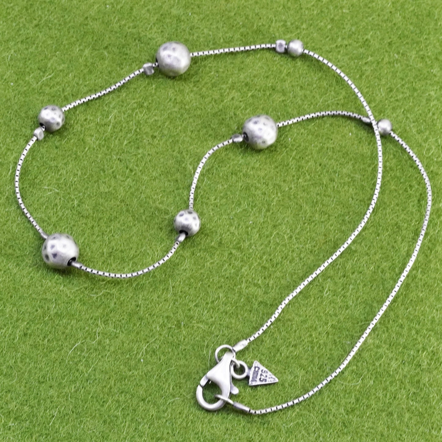 16”, vintage Silpada 925 sterling silver Necklace, snake chain with beads