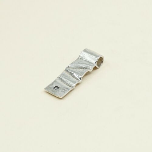 Vintage Designer SAW sterling silver handmade pendant, solid 925 Tag W/ Sapphire