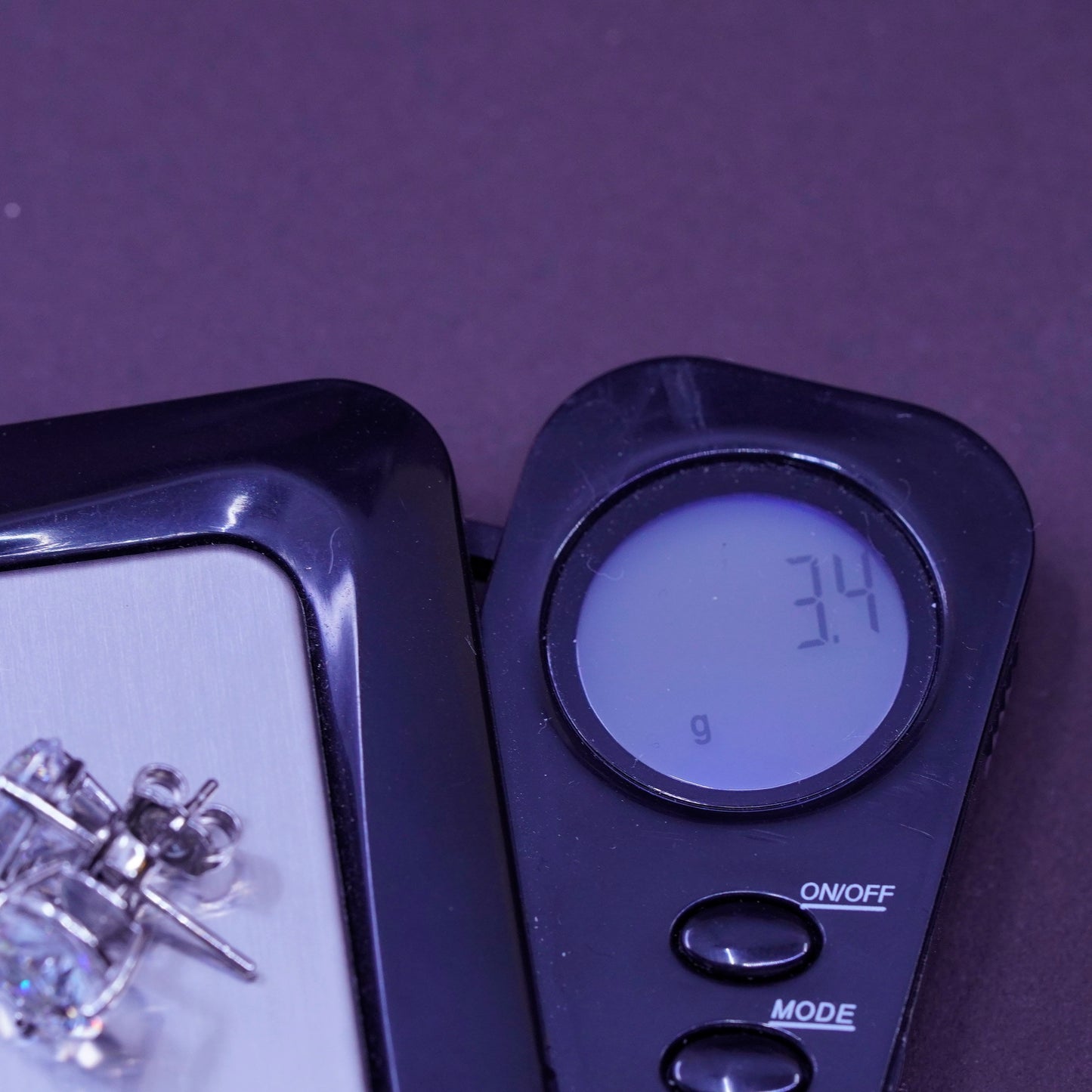 10mm, vintage Sterling silver clear round crystal studs, cz earrings