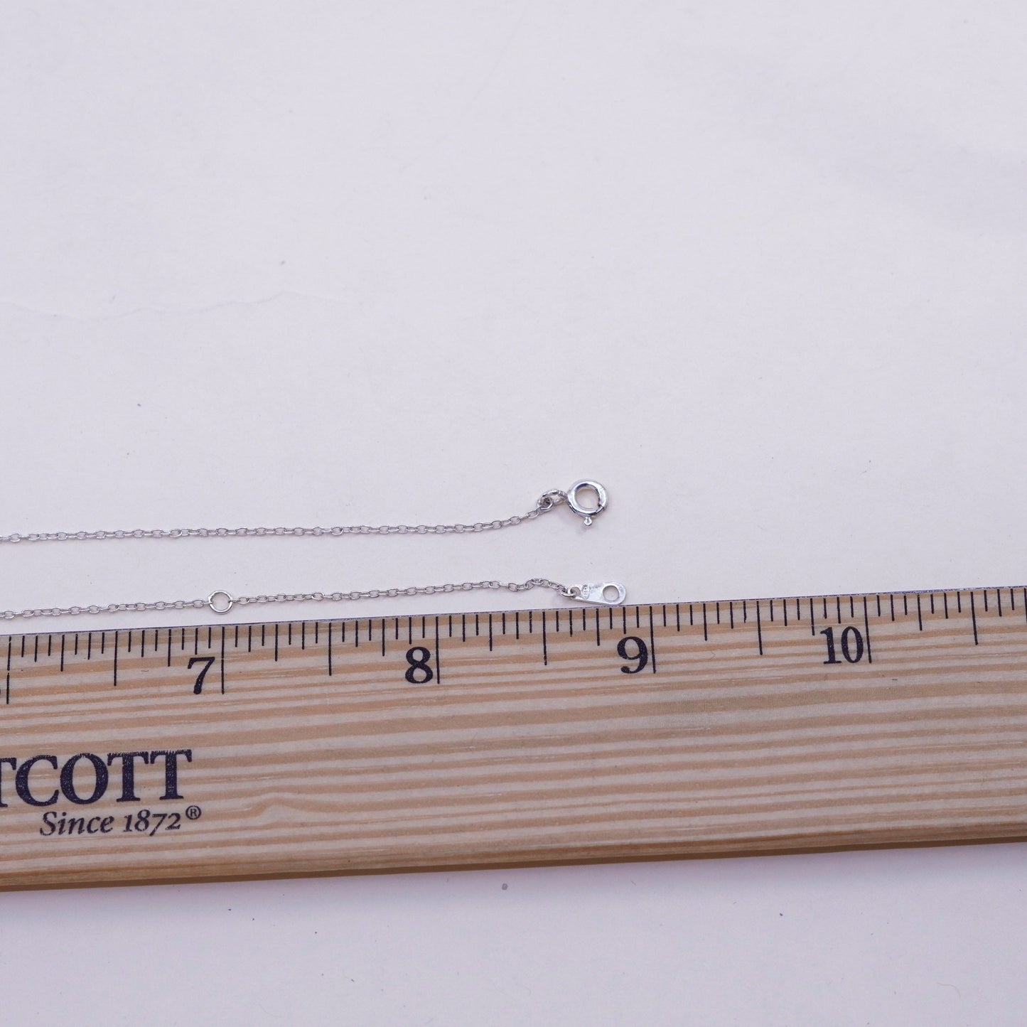 16+1.5”, vintage Sterling silver necklace, Italy 925 circle chain