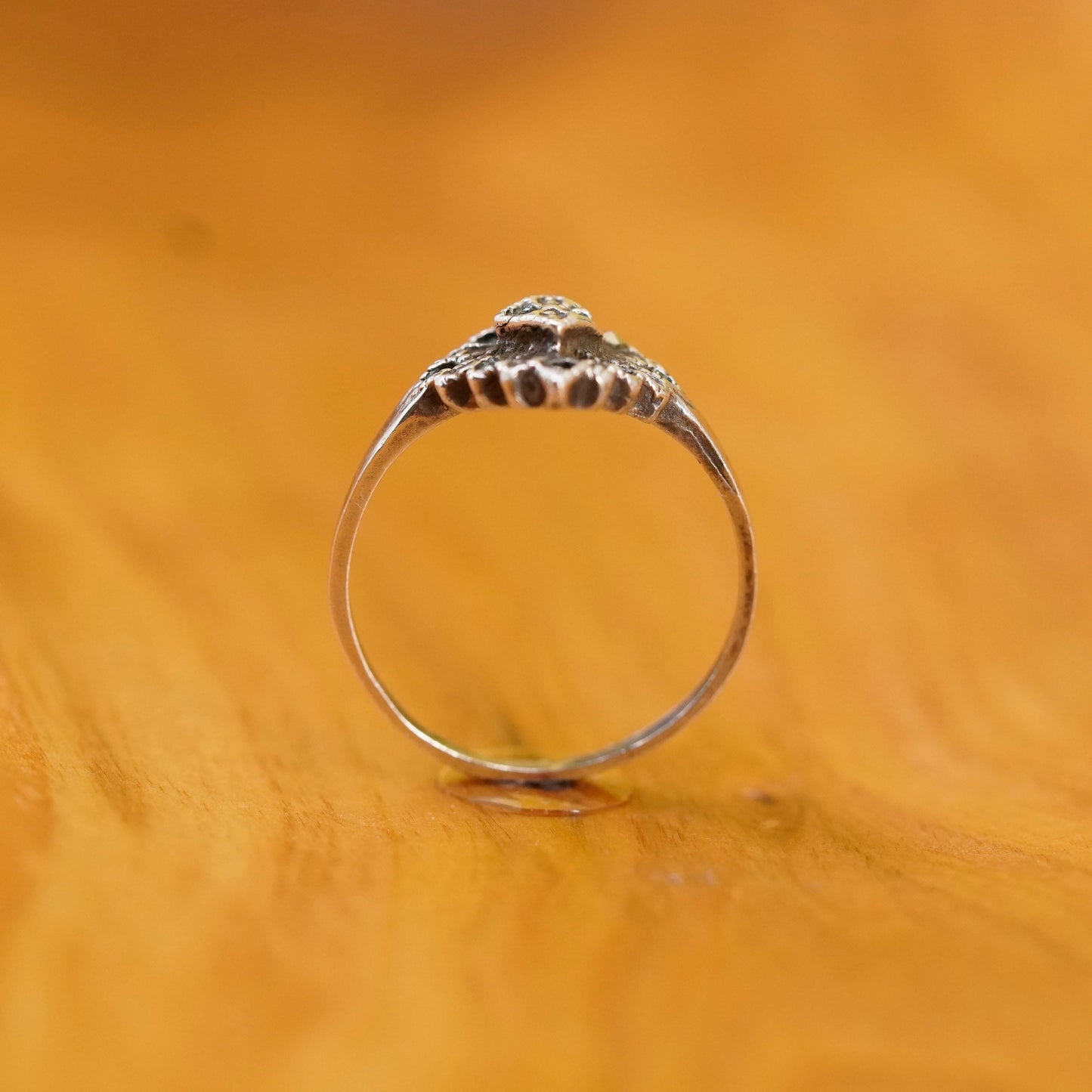 Size 8, vintage Art Deco Sterling silver handmade ring, 925 band