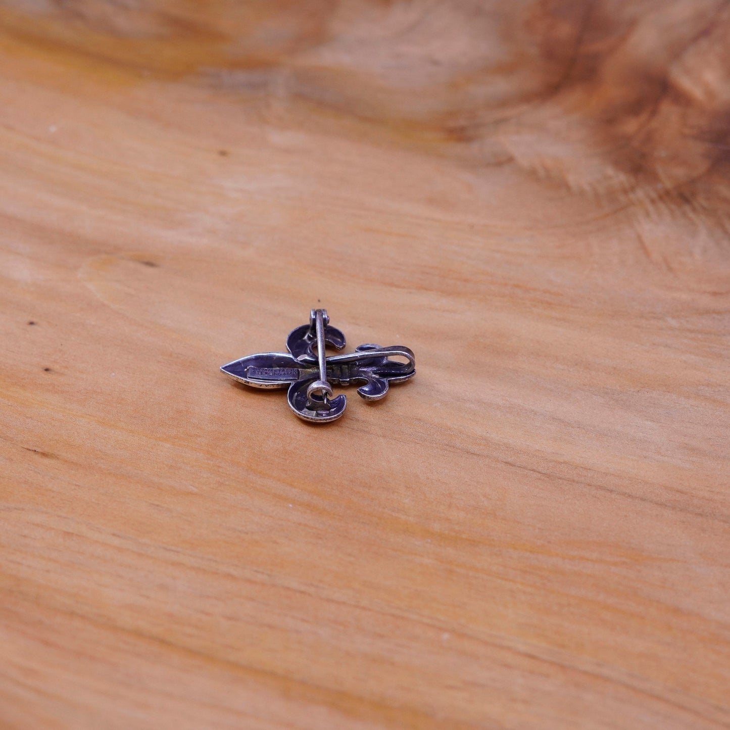 Symmetalic Sterling Silver & 14k Jewelry French the fleur-de-lis Pin Brooch