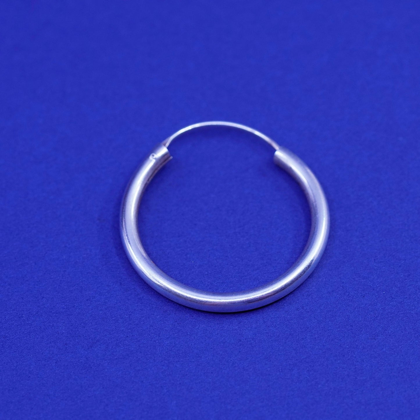 1”, vintage Sterling silver handmade earrings, bold 925 hoops