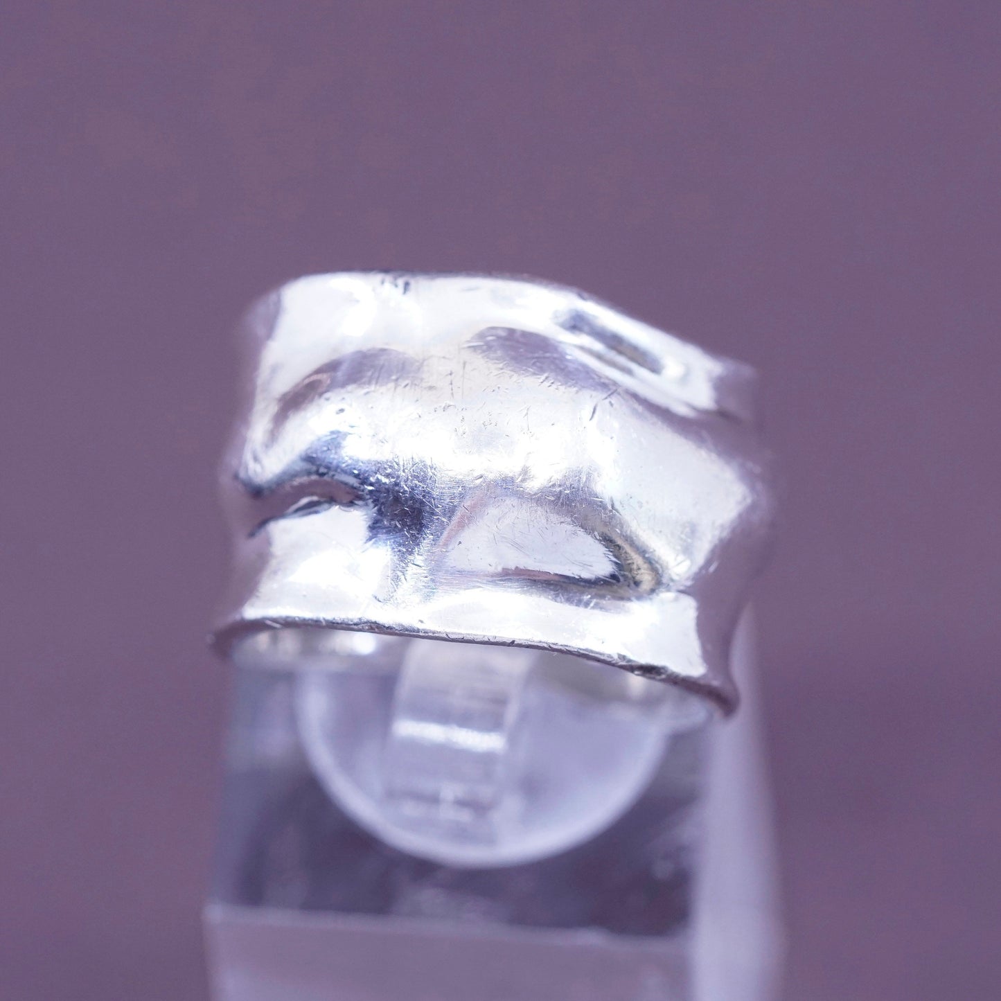 Size 8, vtg Robert Lee Morris Studio Sterling silver handmade ring, 925 band