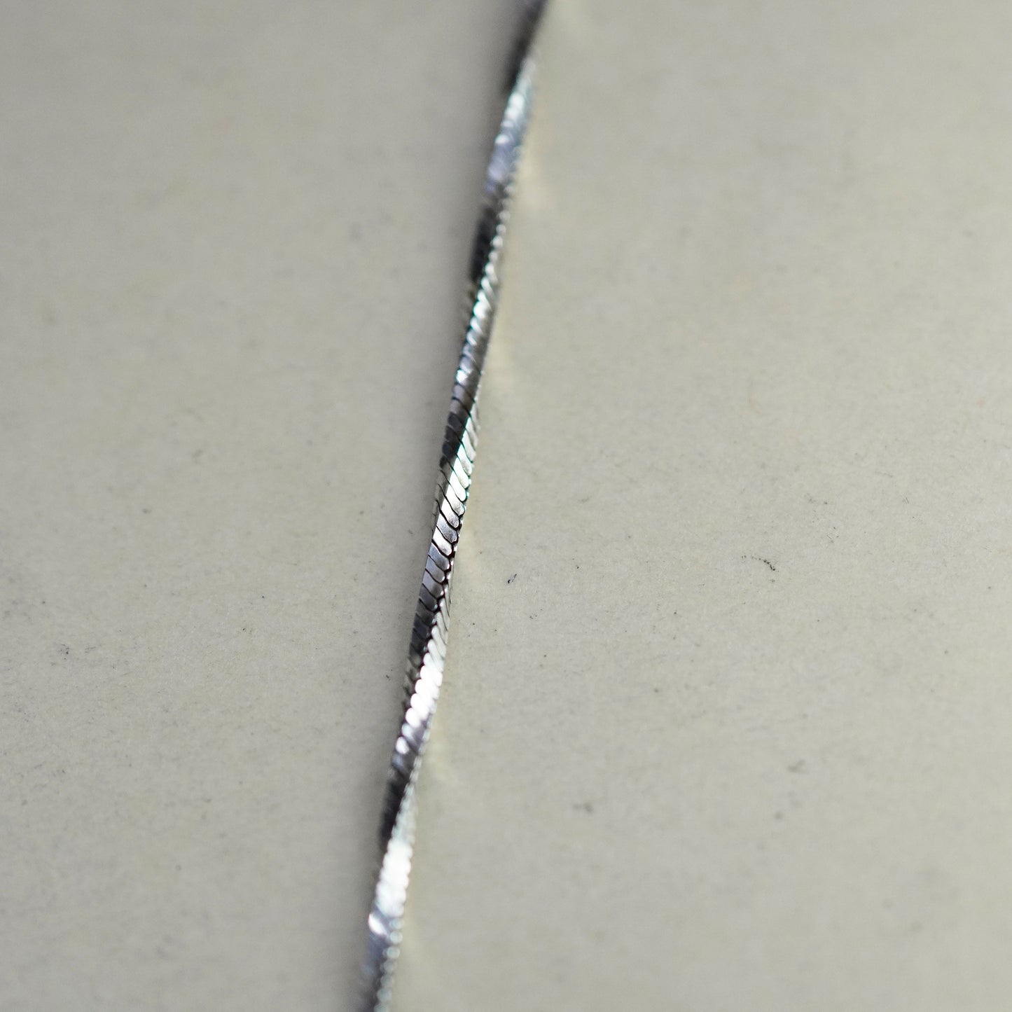 17”, Vintage sterling silver twisted square snake chain, Italy 925 necklace