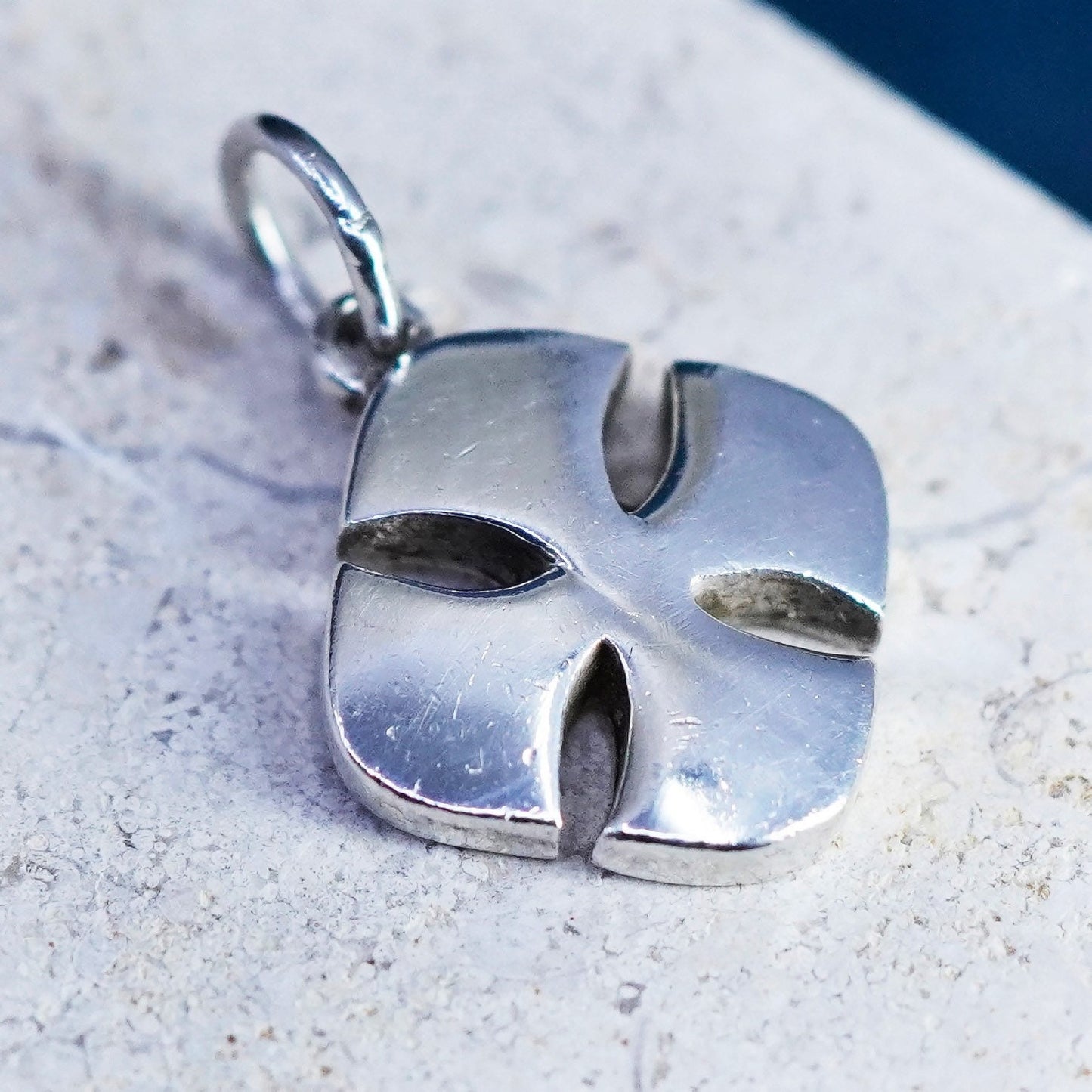 Vintage Sterling silver handmade pendant, 925 cross charm