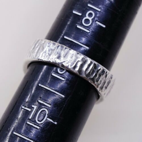 Sz 9, USA Ai Sterling Silver handmade Ring. 925 modernist, Statement Square Ring