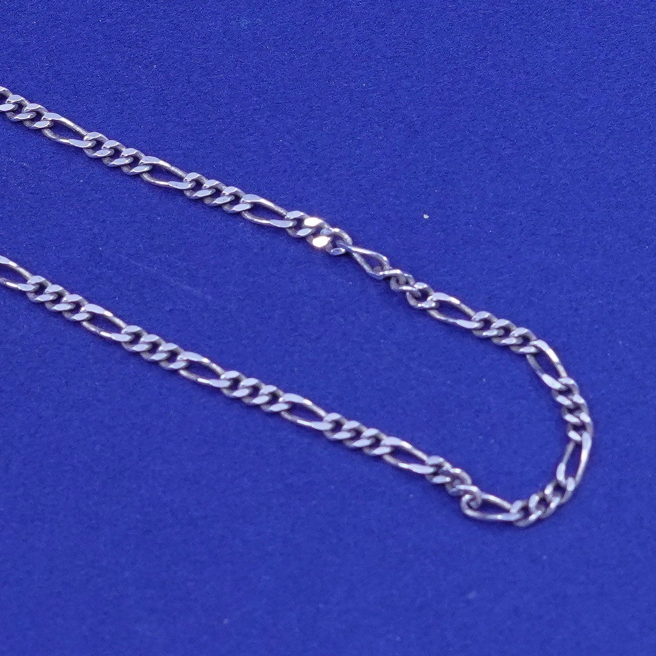 18”, 2mm, vintage Sterling silver handmade necklace, 925 Figaro chain