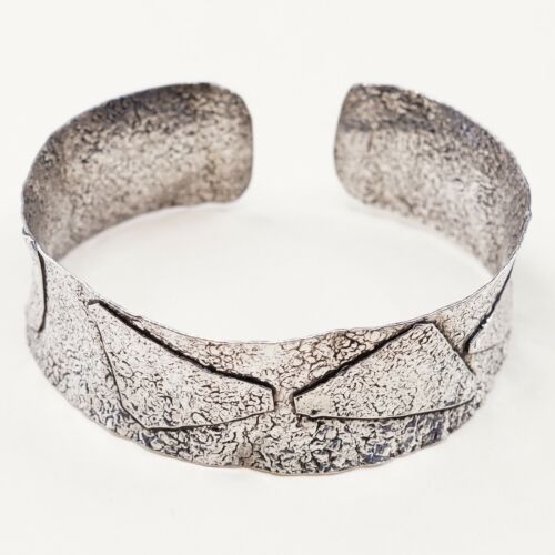 7.5”, Vintage Sterling 925 Silver Handmade cuff, 925 Modern Hammered Bracelet