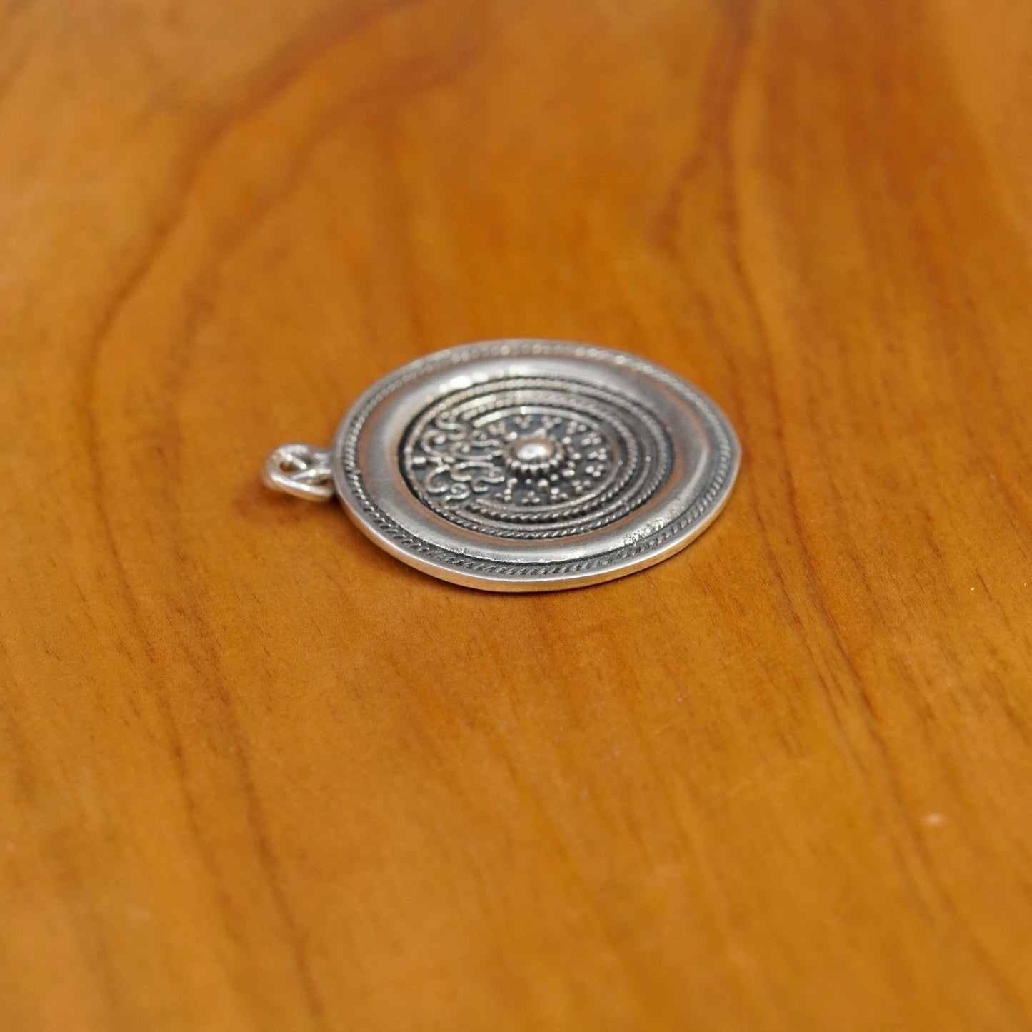 Vintage Sterling silver handmade pendant, Bali 925 tag