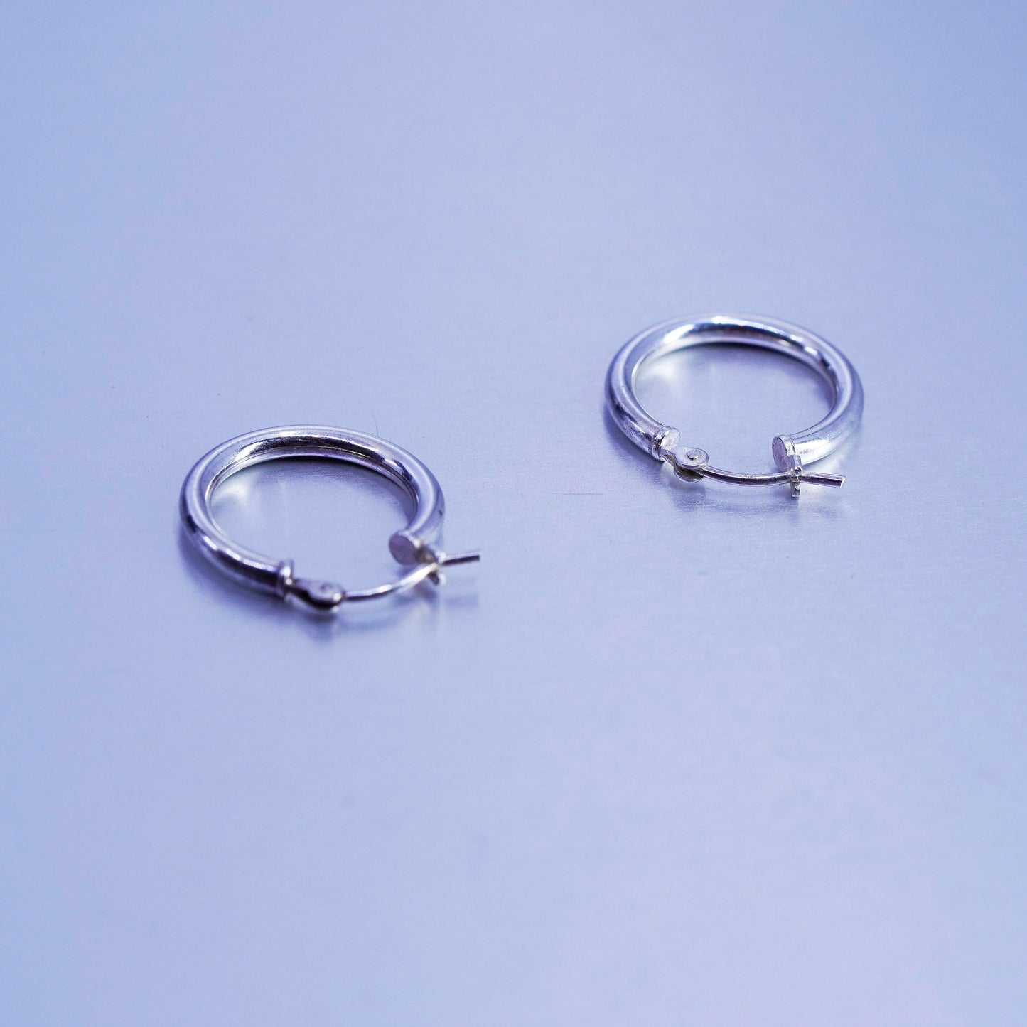 0.5”, vintage Sterling silver handmade earrings, 925 hoops