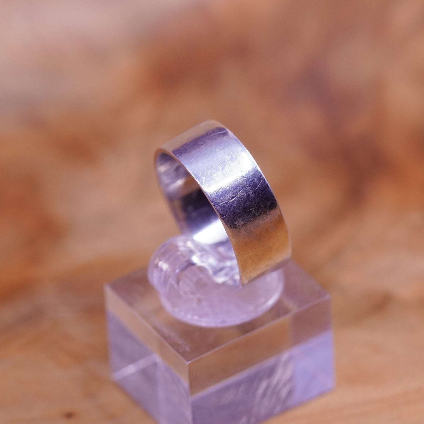 Size 7.75, vintage sterling silver handmade ring, 925 wedding band