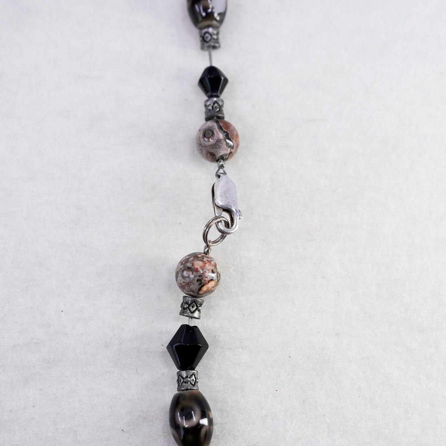 16”, Vintage Sterling 925 silver handmade necklace with jasper
