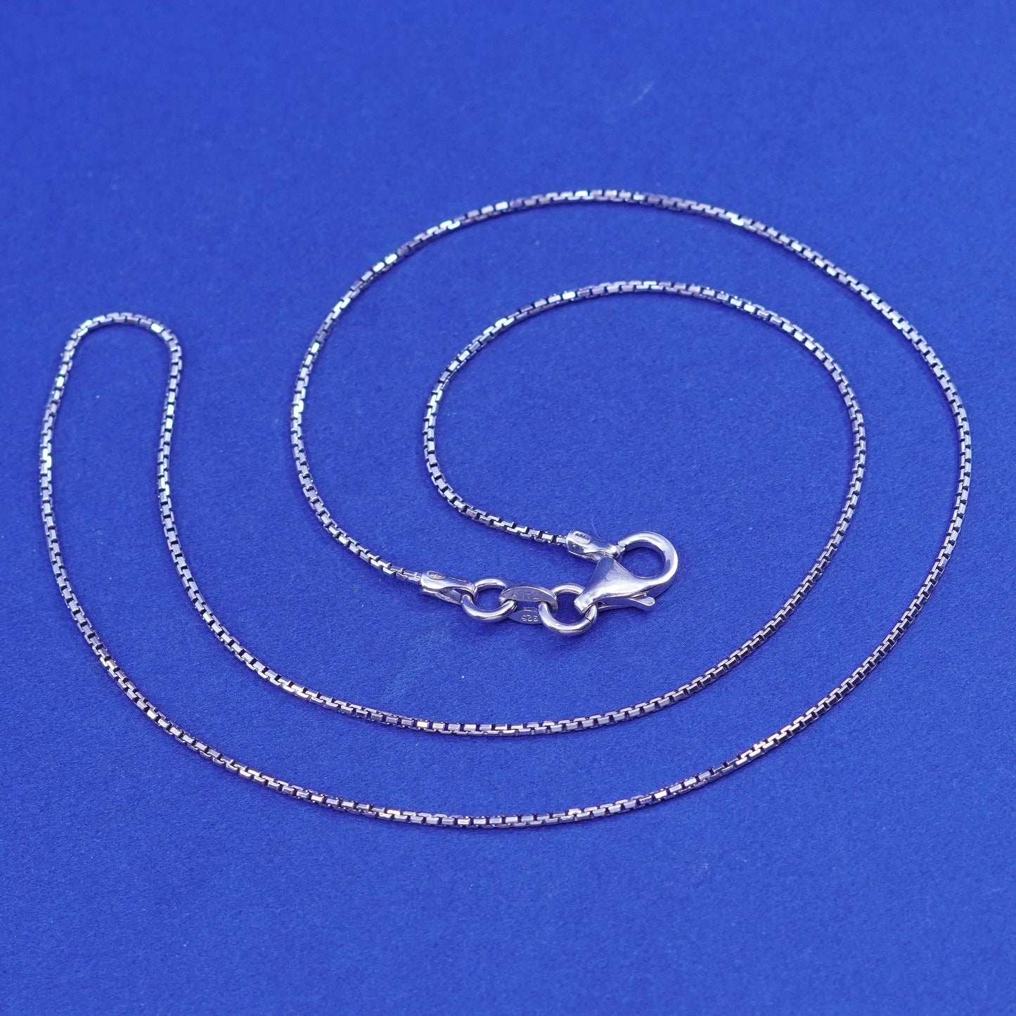 18”, 1mm, vintage Sterling silver necklace, 925 box chain