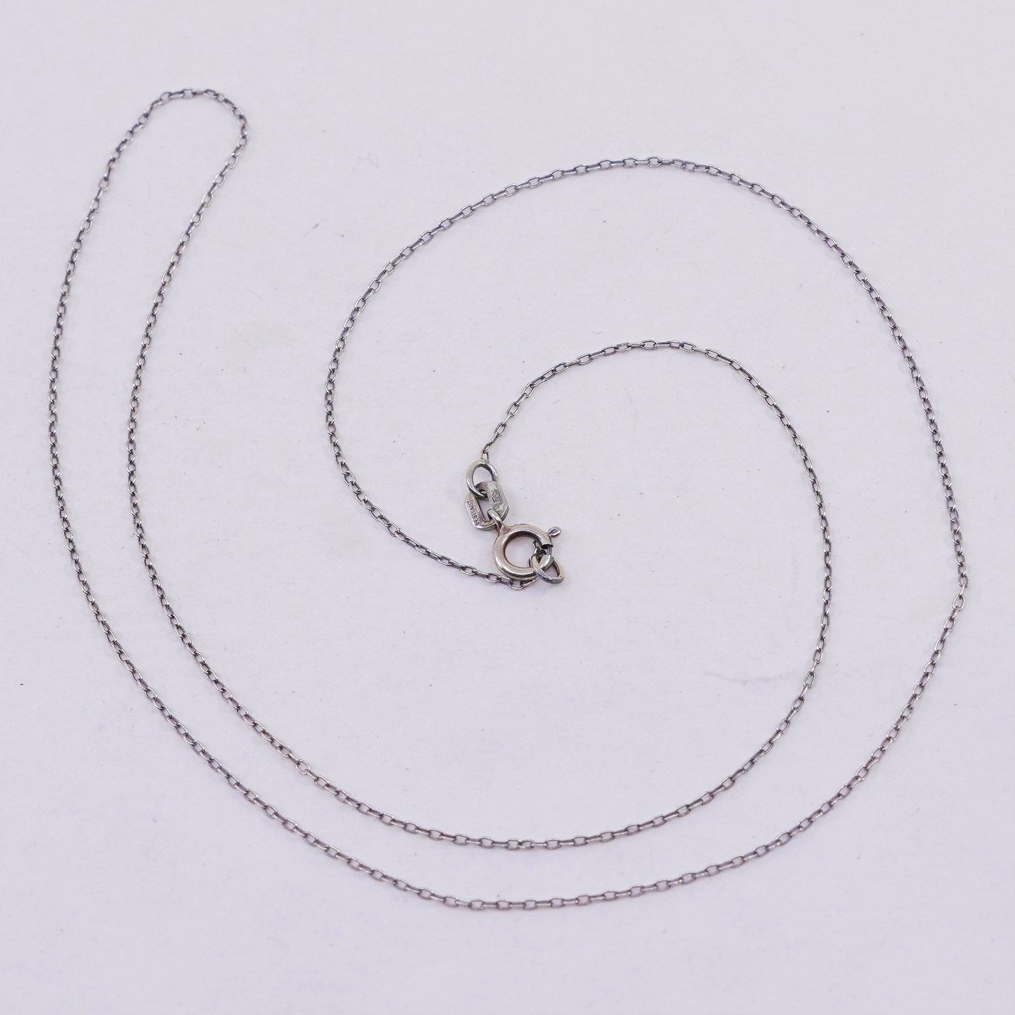 18”, 1mm, vintage vermeil gold over Sterling silver necklace, 925 circle chain
