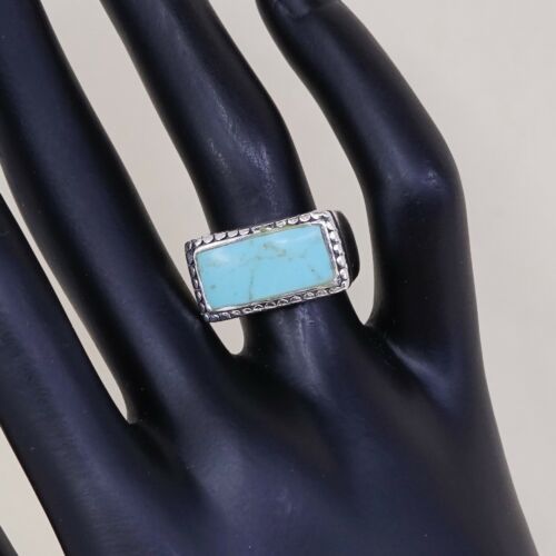 Sz 6.25, Vintage Handmade Sterling 925 Silver W/ Turquoise Ring, Southwestern