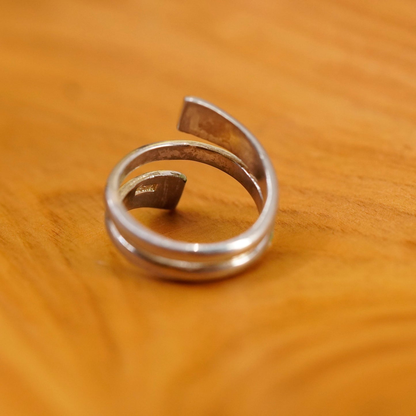 Size 5.5, vintage Sterling silver handmade ring, 925 wrap band