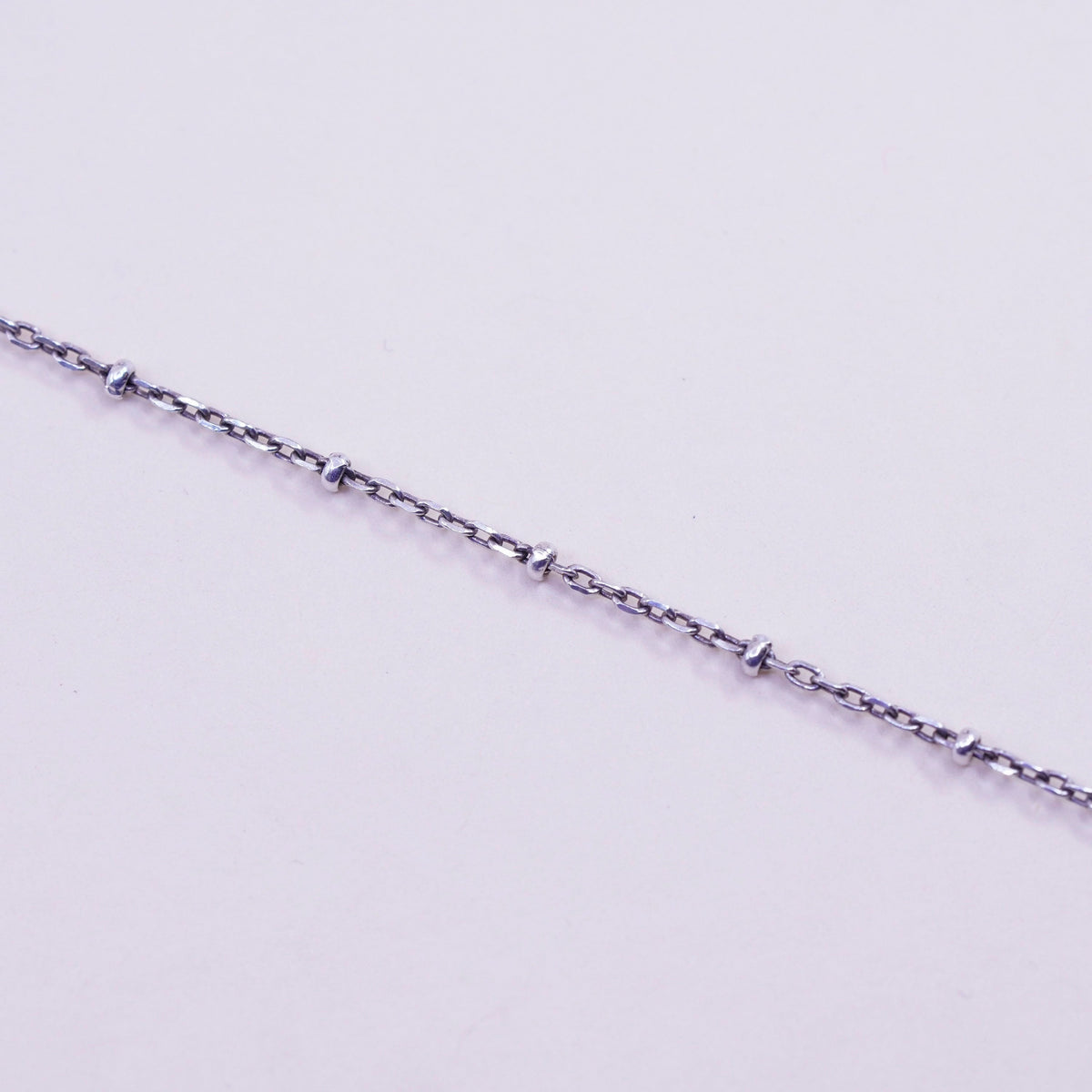 9.75”, 1mm, Vintage sterling silver handmade bracelet, 925 circle anklet beads