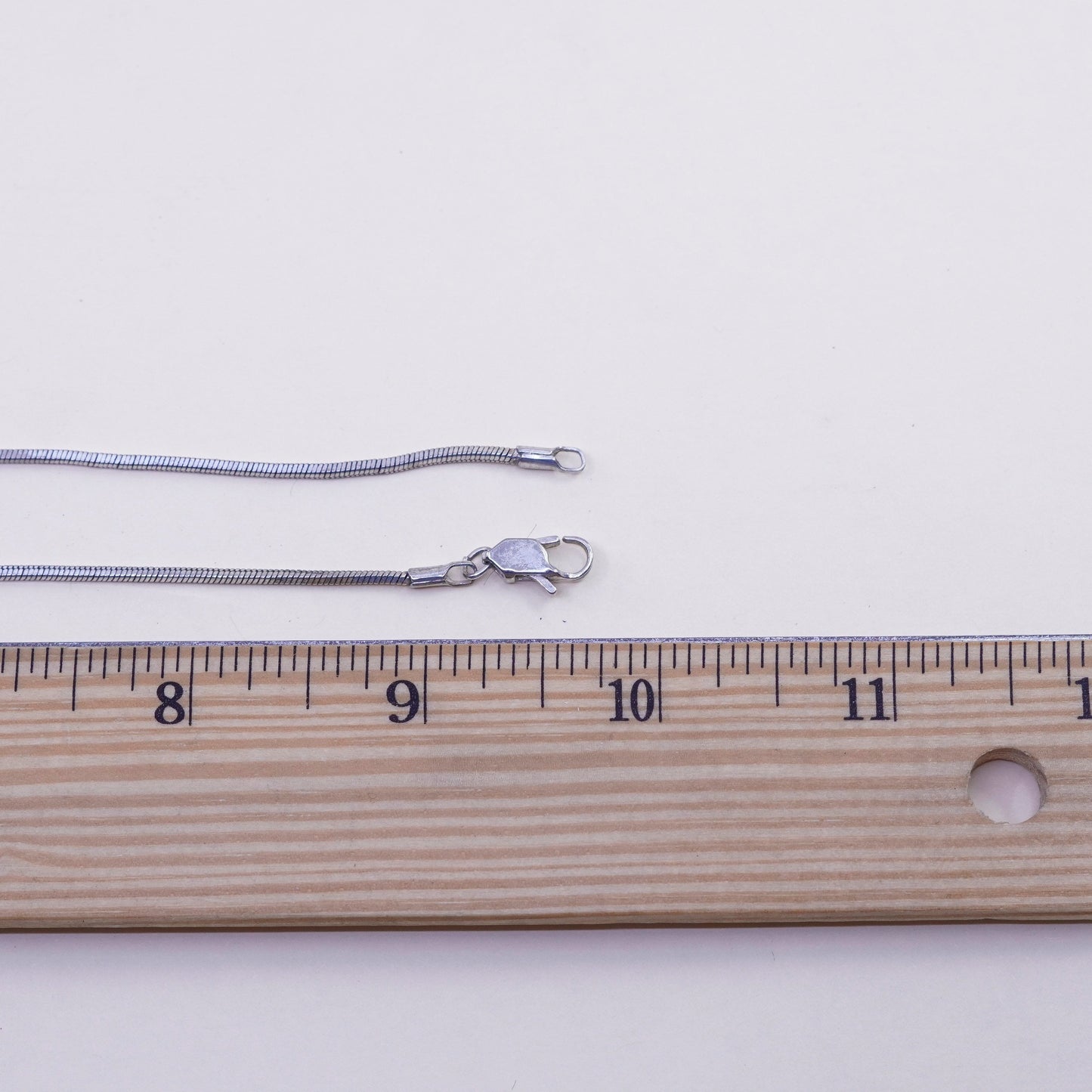 20”, 1mm, Vintage sterling silver square snake chain, 925 chain
