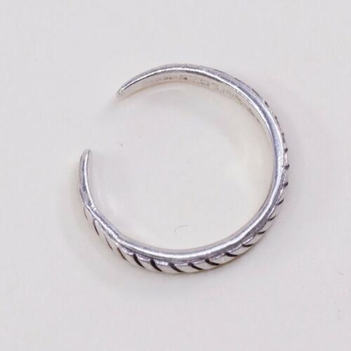 Size 3.25, Vtg TMA Sterling Silver handmade open end Ring. 925 Cable Band