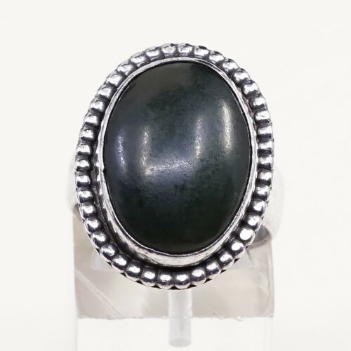 Sz 6.5, Vtg Handmade Sterling Silver W/ Turquoise N Beads Around, Navajo, 925