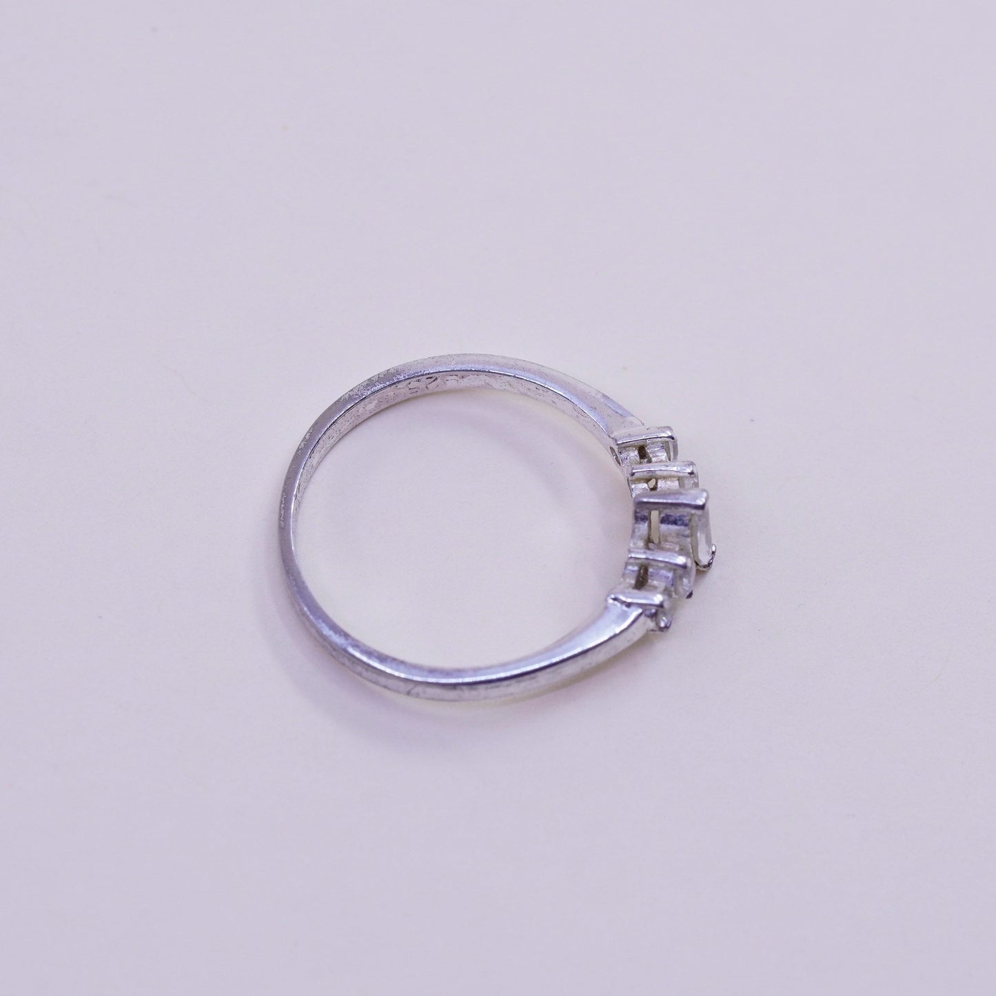 Size 8.25, vintage Sterling 925 silver Statement ring w/ marquise Cz