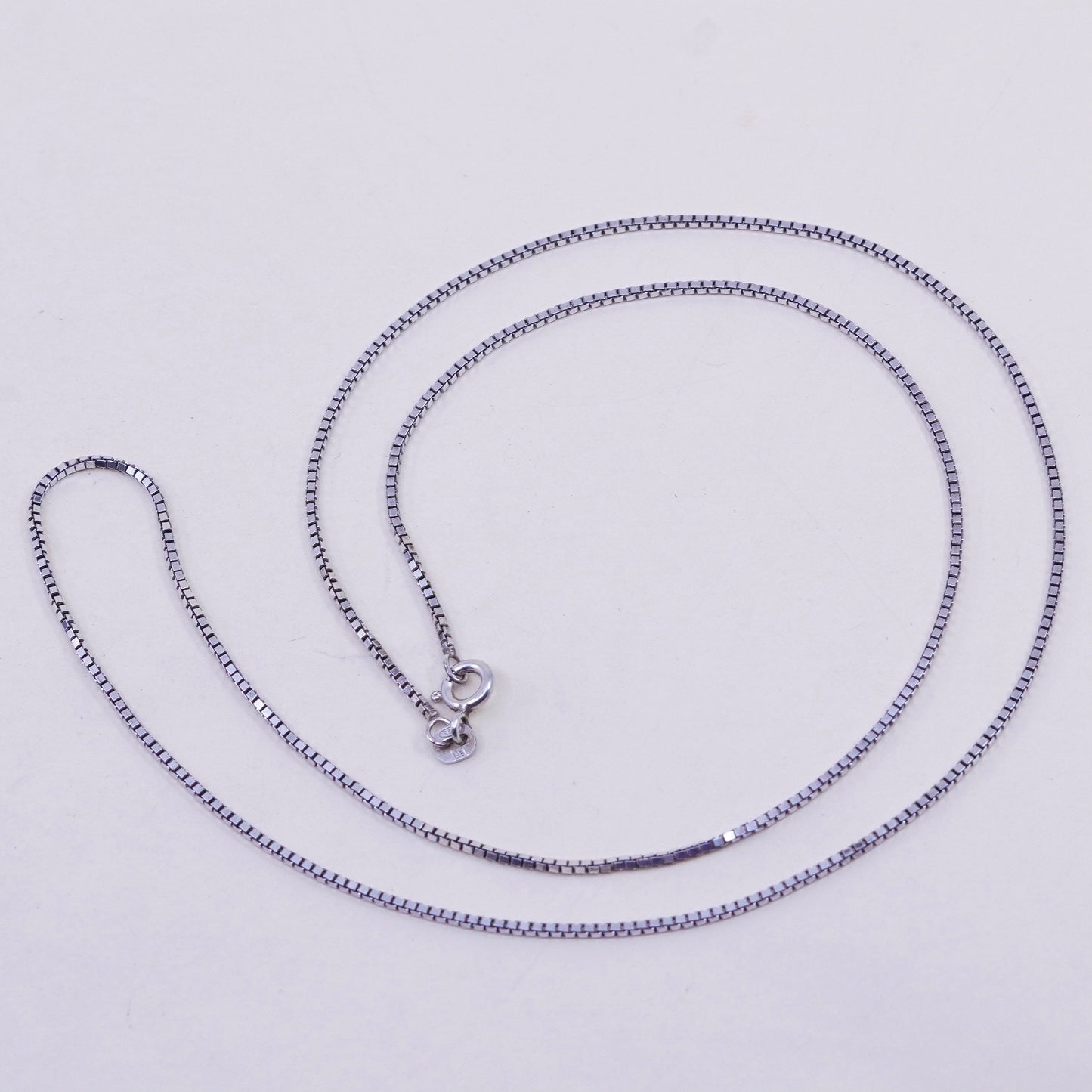 24”, 1mm, Vintage Italian sterling 925 silver box chain, necklace