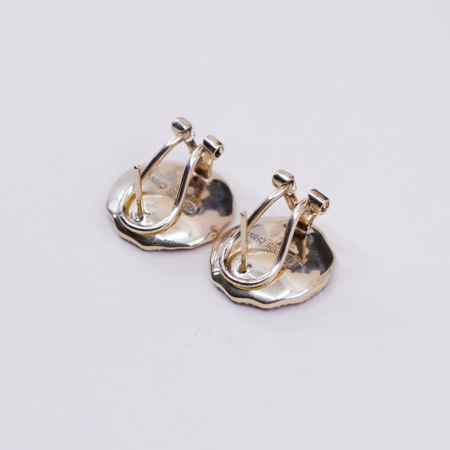 Gurhan vermeil 24K gold over Sterling silver earrings, 925 round studs diamonds