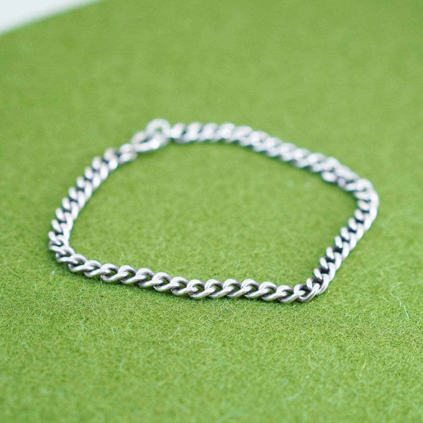 7.25”, 5mm, Vintage sterling 925 silver bold curb bracelet