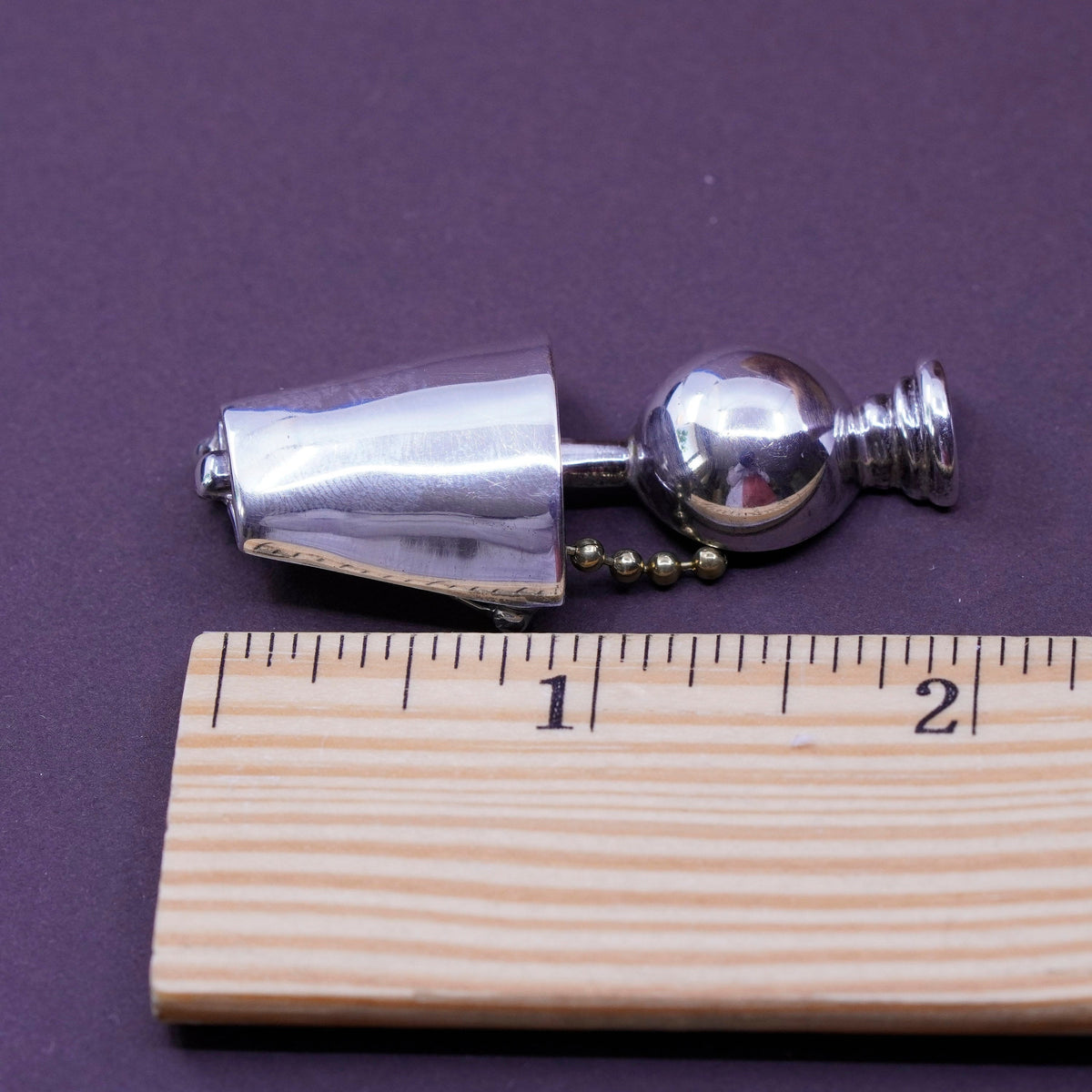 Vintage mexico handmade sterling 925 silver lamp brooch