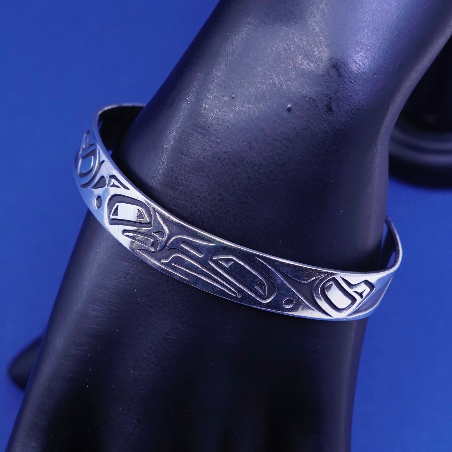 7.25”, Danny Dennis Northwest Metal Arts Sterling 925 Eagles Cuff Bracelet