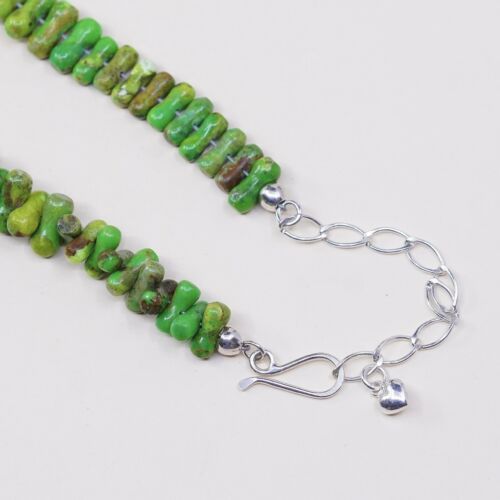 16+3”, Vtg DTR Jay King Sterling Silver 925 w/ carico lake turquoise necklace