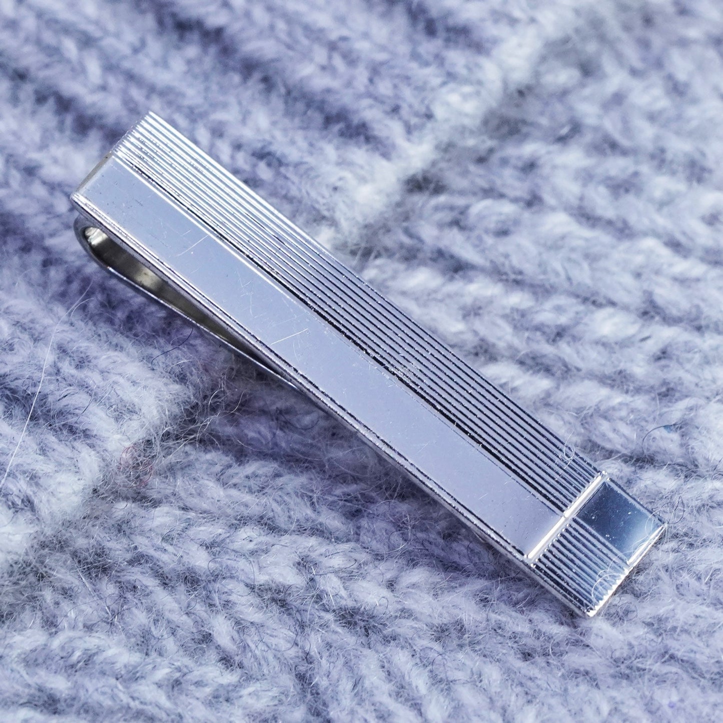 Vintage Sterling 925 silver textured tie clip