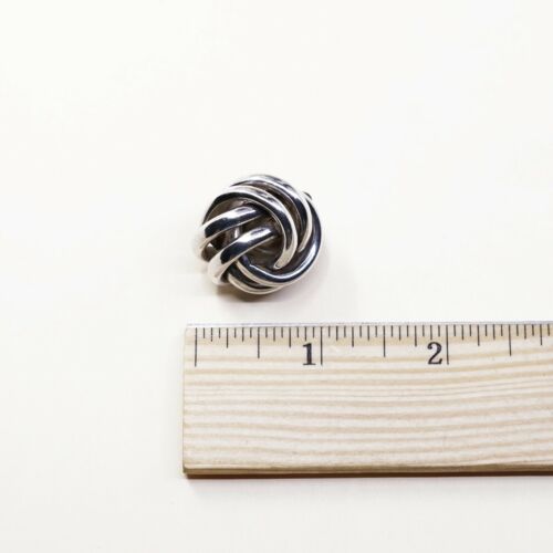 VINTAGE Zina Handmade Sterling Silver 925 EARRINGS, Entwined Braided Clip On
