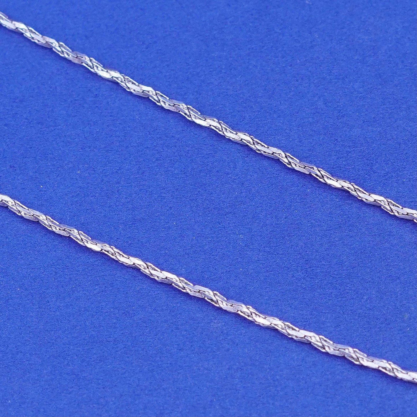 18”, 1mm, vintage Sterling silver handmade necklace, twisted 925 snake chain