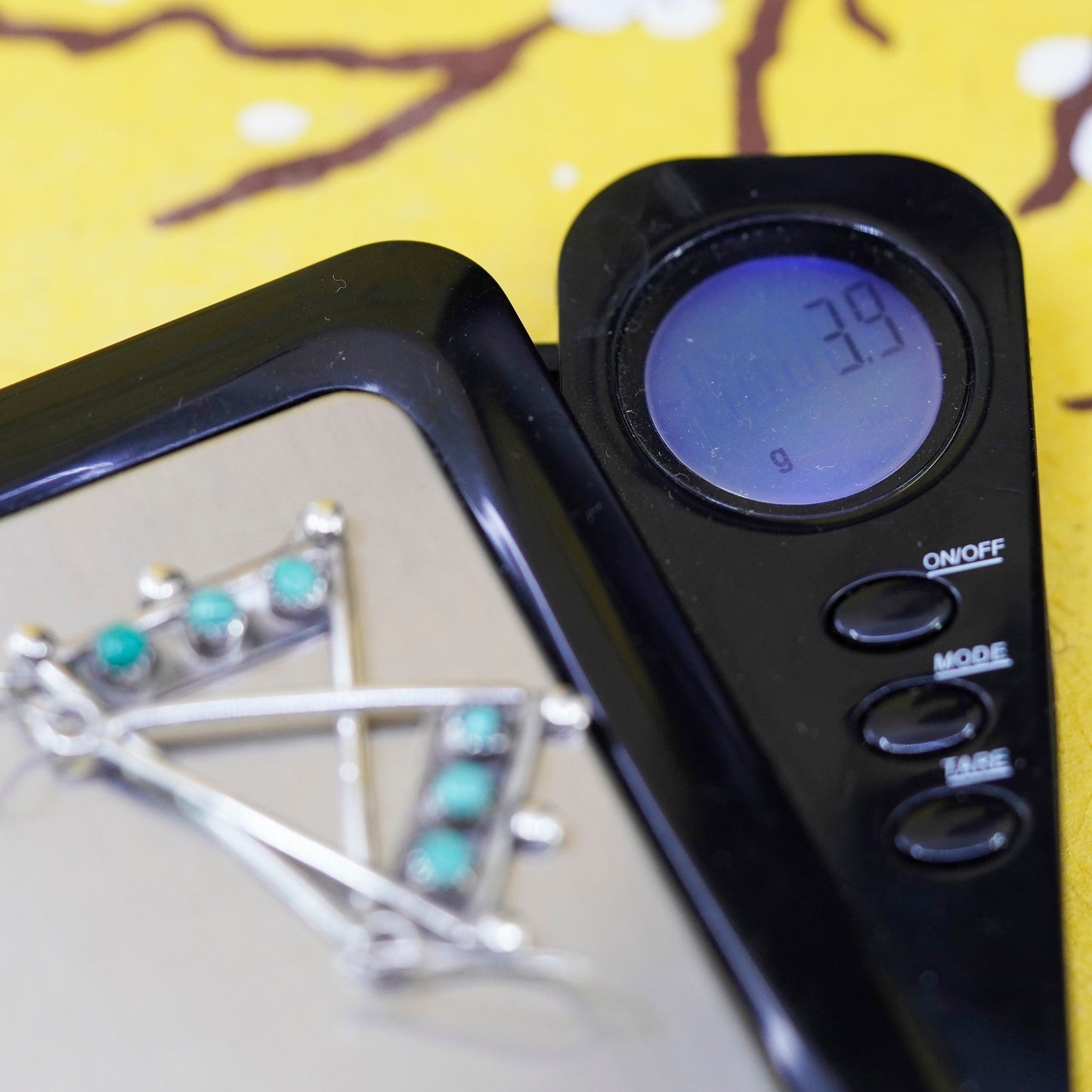 Native American Navajo Sterling 925 silver handmade earrings with turquoise