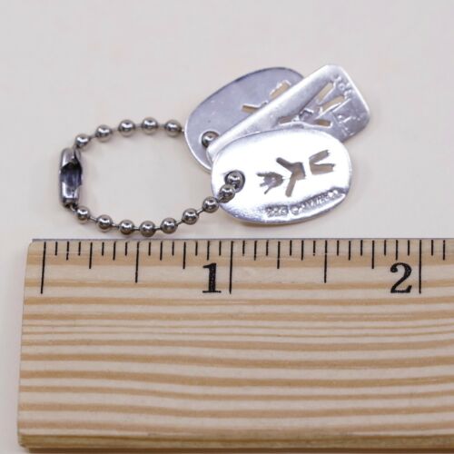 Vtg Anni+Co Sterling 925 Silver Pendant, Tags Charm Embossed Three Boys