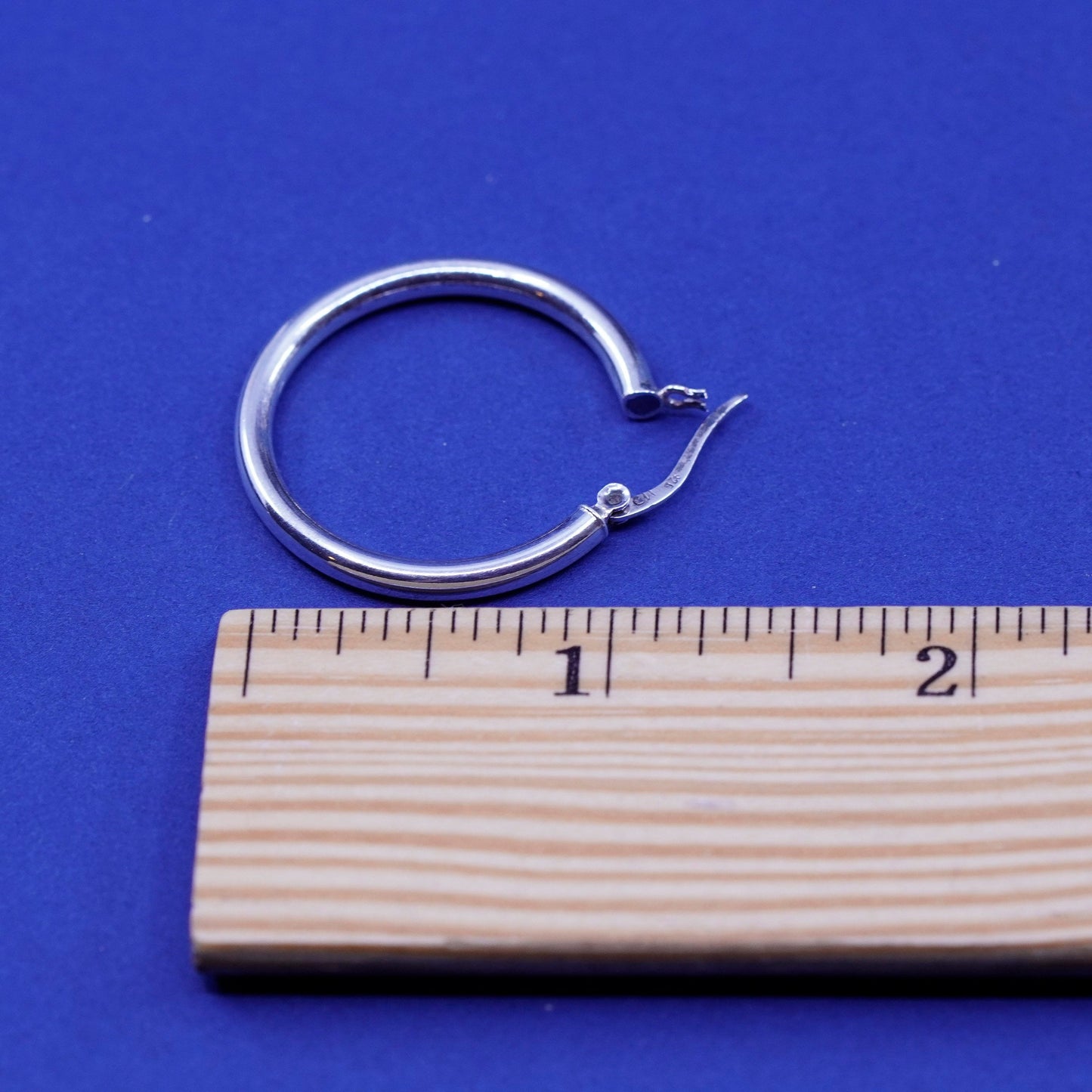 1”, vintage Sterling silver handmade earrings, 925 hoops