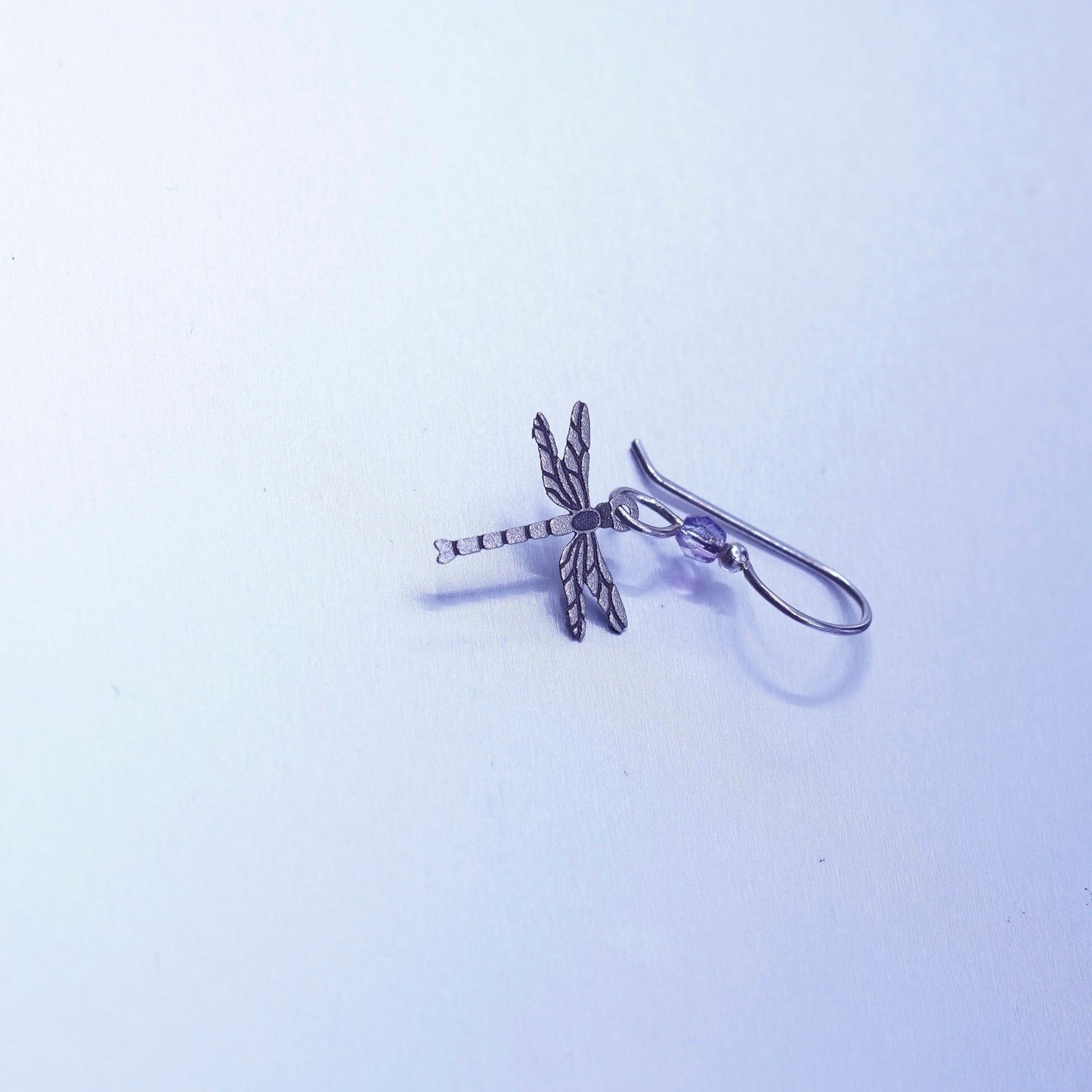 Vintage Sterling 925 silver handmade dragonfly earrings