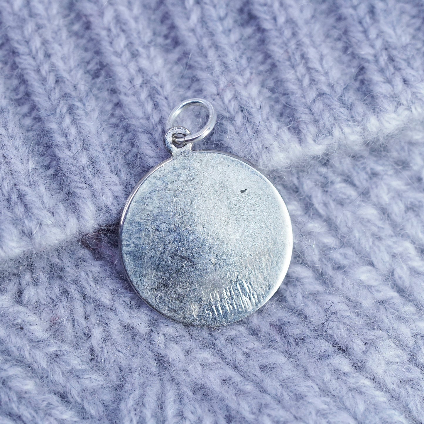 Vintage sterling 925 silver handmade sign Virgo tag pendant