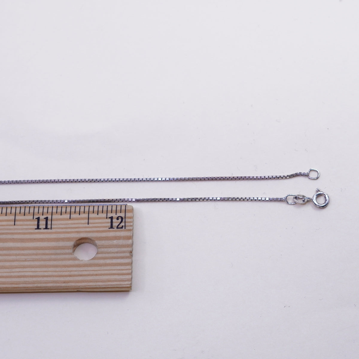 29”, 1mm, Vintage sterling silver Italy 925 silver box chain, necklace