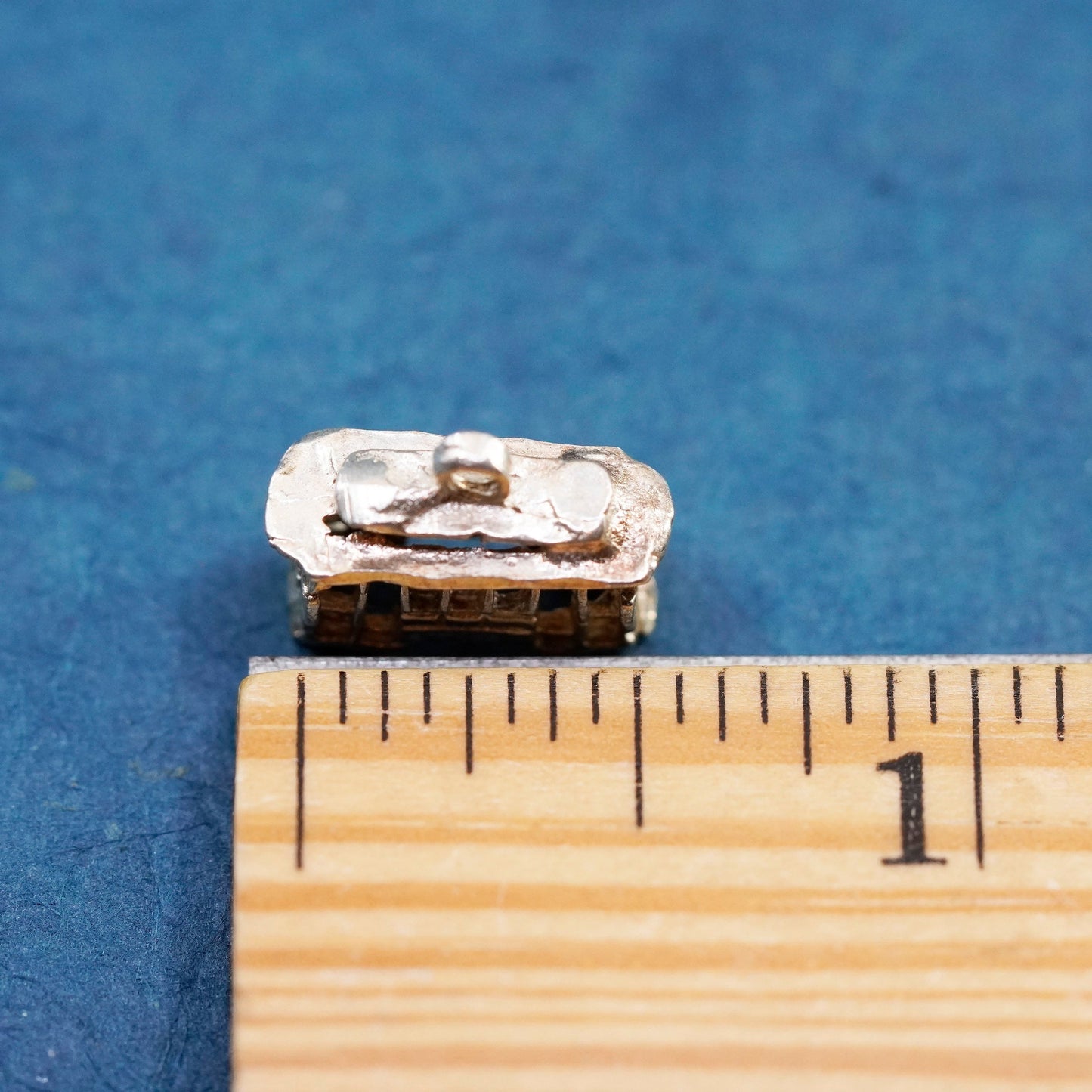 Vintage Sterling silver handmade pendant, 925 cable cart charm