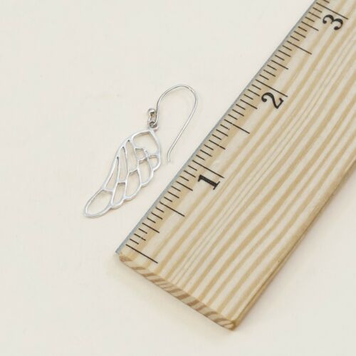 Vtg Sterling 925 Silver Handmade Filigree Wing Shaped Earrings, Stamped 925